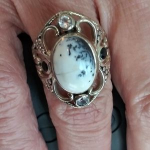 JTV Agate and Sterling Silver Ring